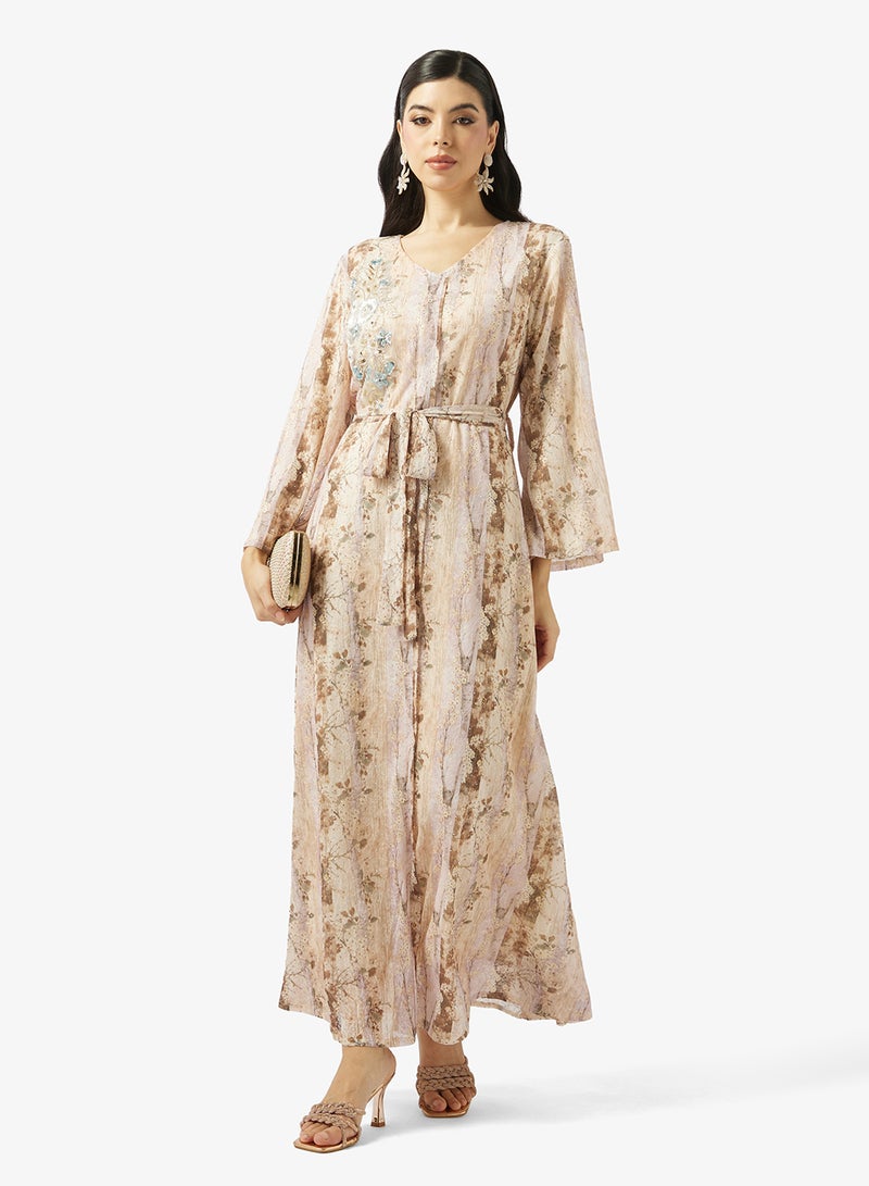 Khizana Floral Print Jalabiya - Image 4